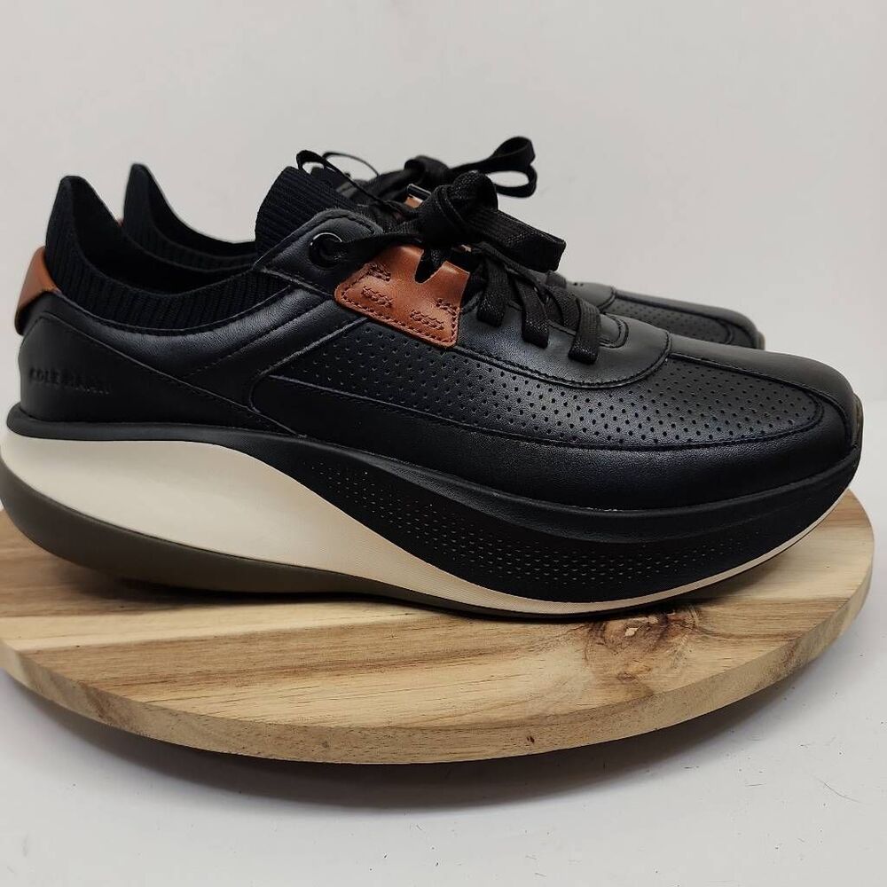 Cole Haan GrandPrø All-Day Leather Running Shoes Mens Size 10 W Black